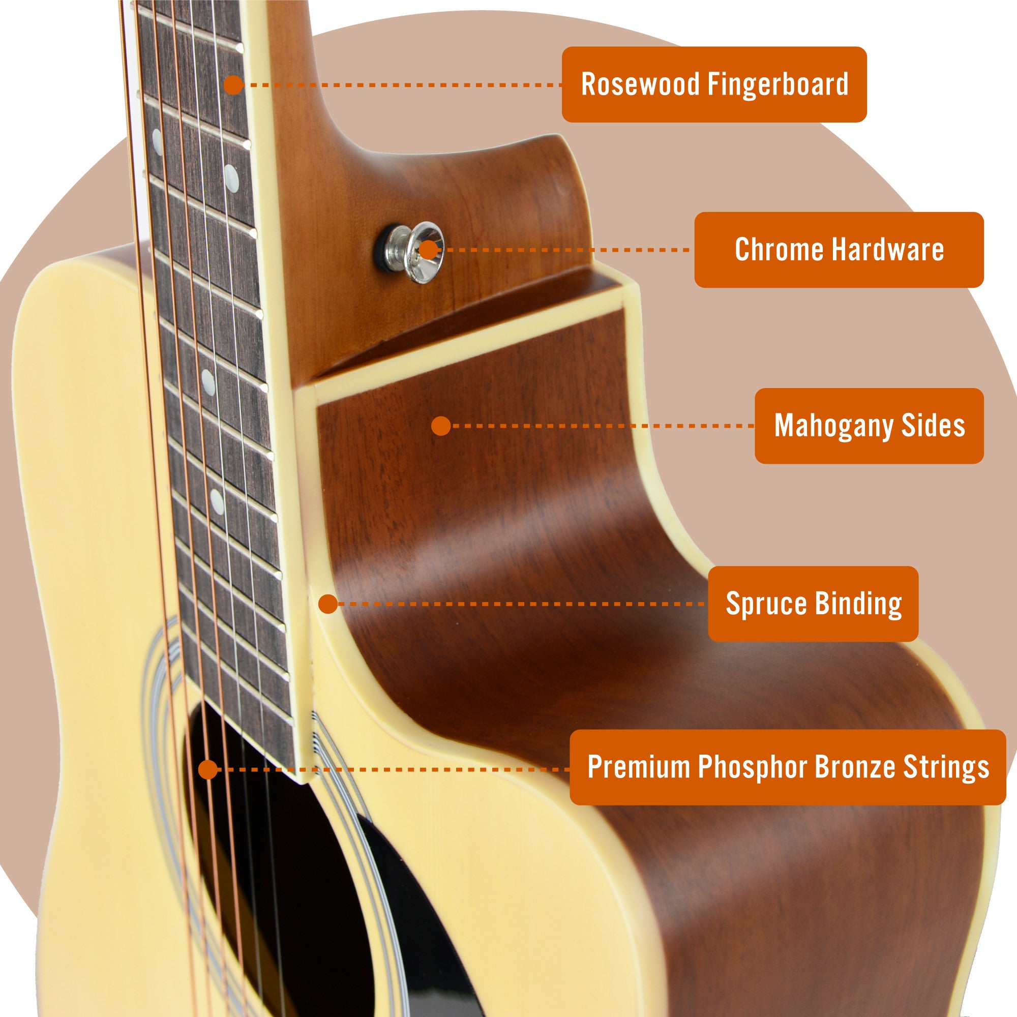 MX Cutaway Acoustic Guitar Pack#Colour_Natural