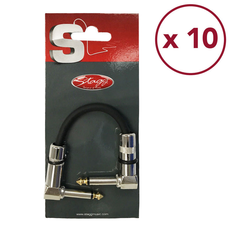 Stagg SPC010L DL 10cm Patch Cable L Plug - Pack of 10