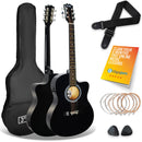 3rd Avenue Full Size Cutaway Electro Acoustic Guitar Pack Black Acoustic Guitars