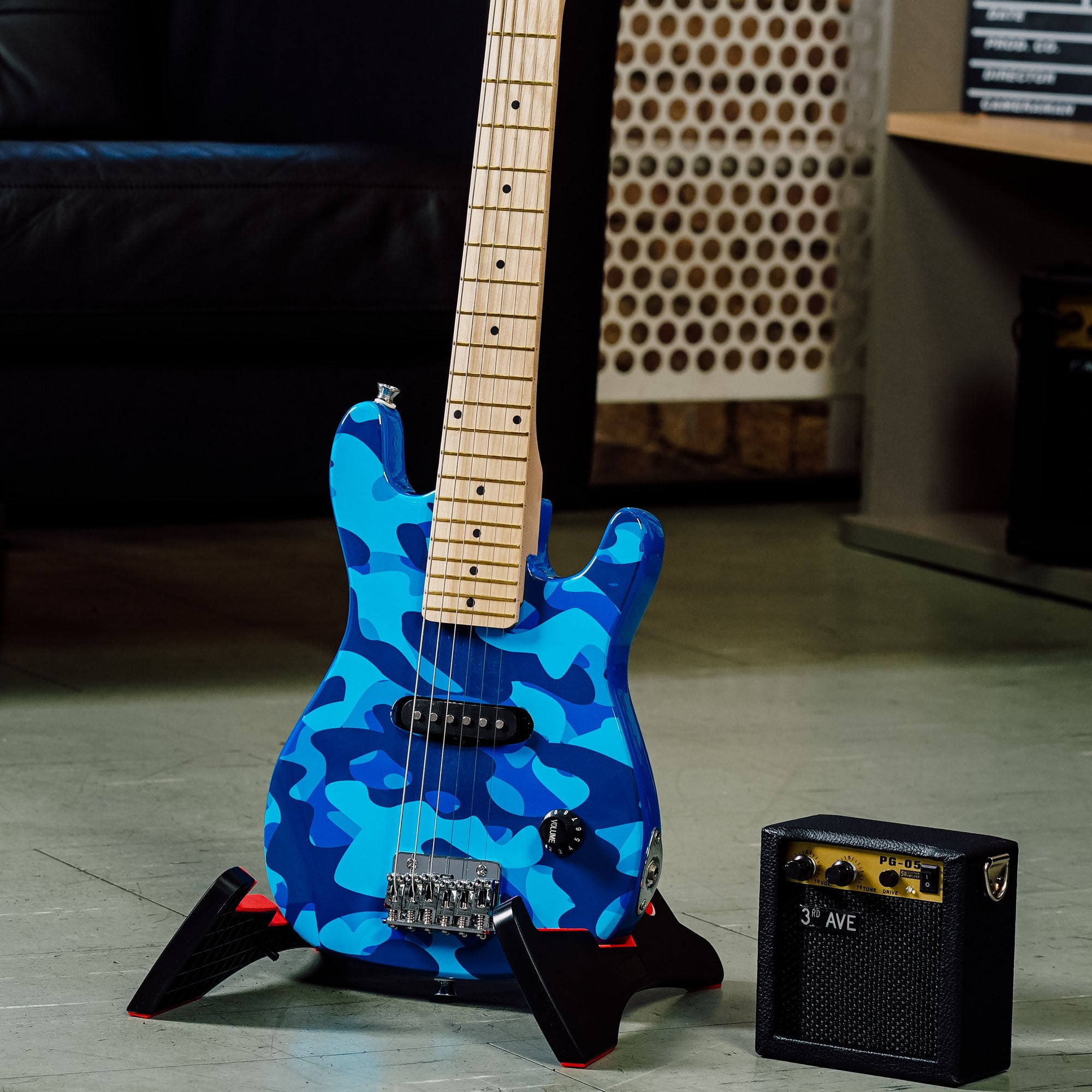 3rd Avenue Junior Electric Guitar Pack Electric Guitars#Colour_Blue Camo