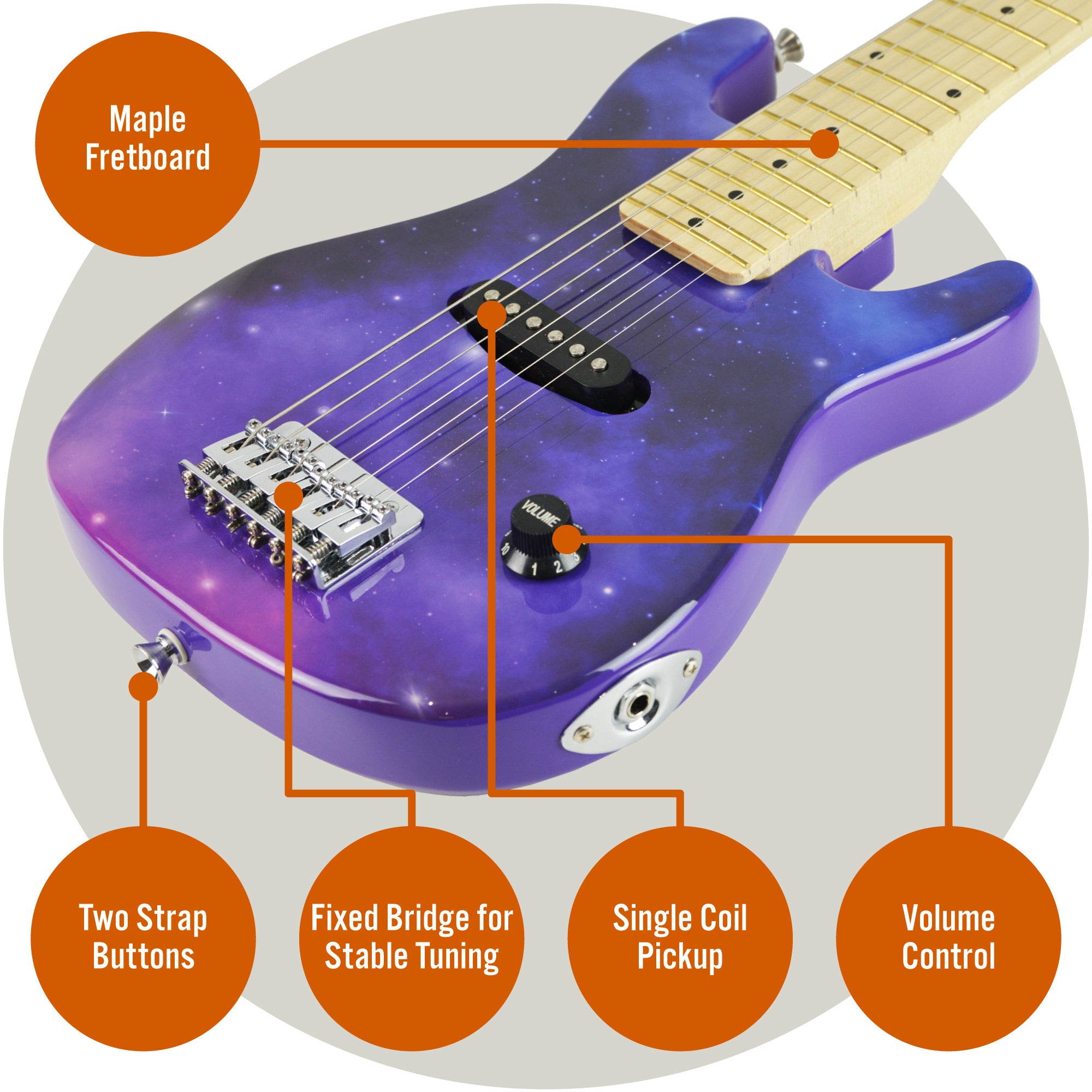 3rd Avenue Junior Electric Guitar Pack Pink Electric Guitars#Colour_Galaxy