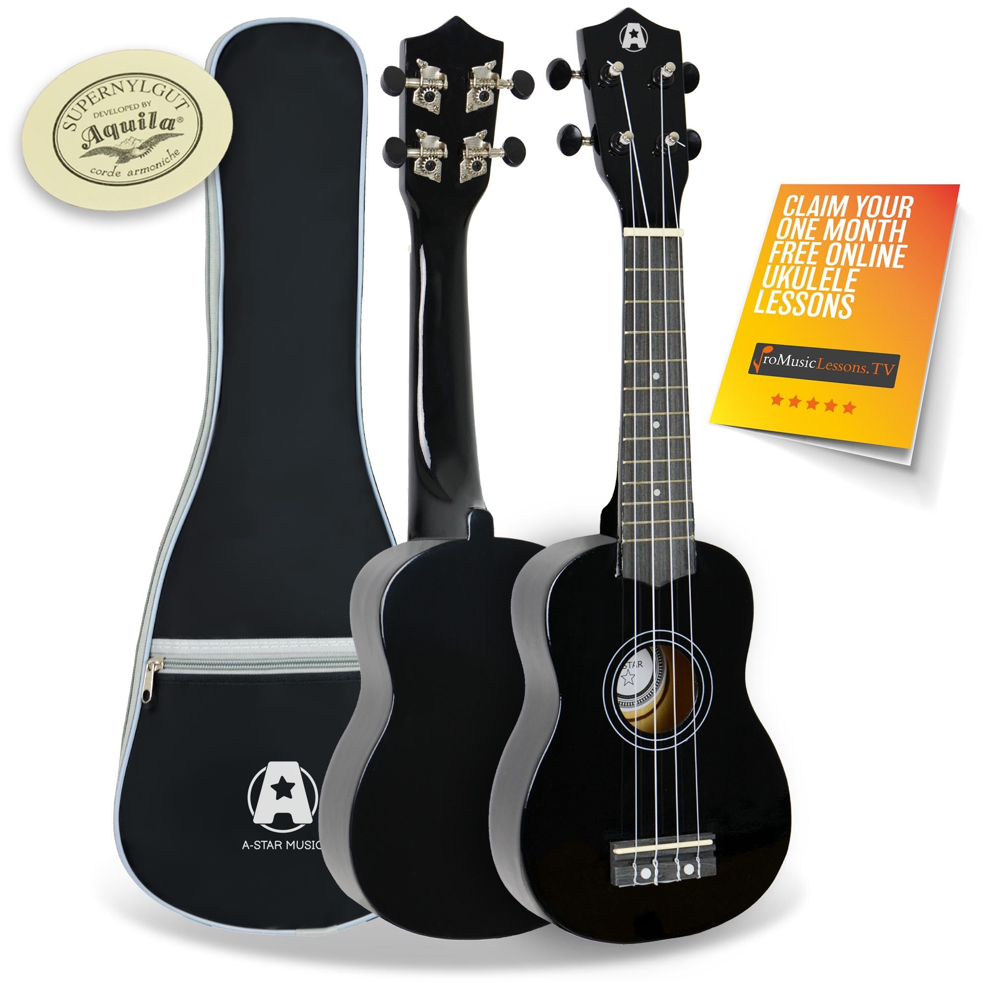 A-Star Soprano Ukulele With Bag Ukuleles#Colour_Black