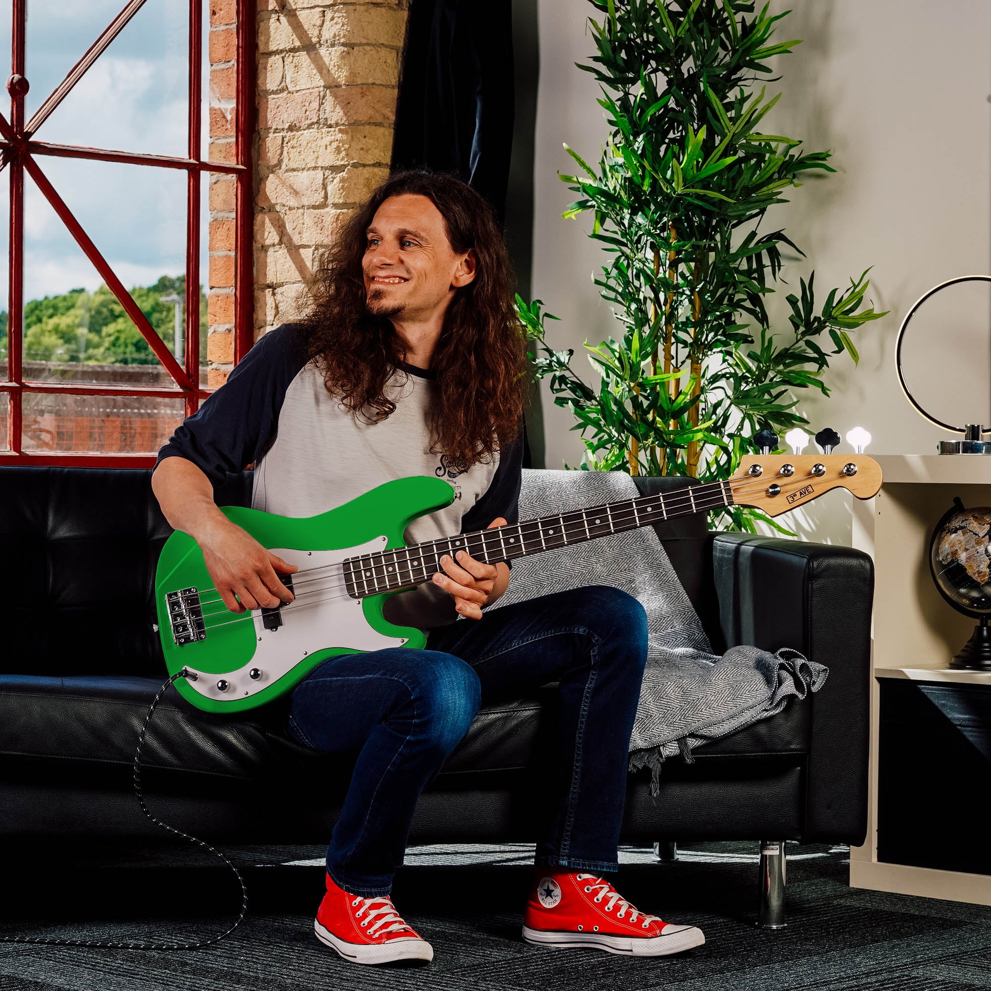 3rd Avenue Rocket Series Electric Bass Guitar Pack Bass Guitars#colour_Green
