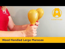 A-Star Wood Handled Large Maracas - Orange | AP5161OR
