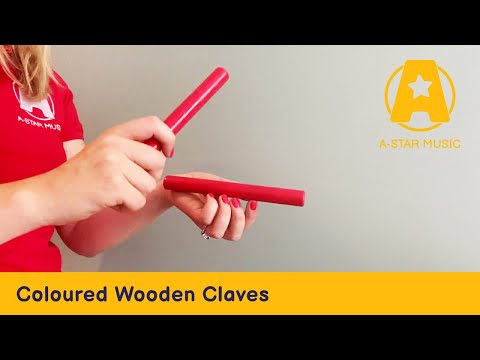 A-Star Coloured Claves - 10 Pairs Claves, Castanets and Woodblocks#Colour_Red