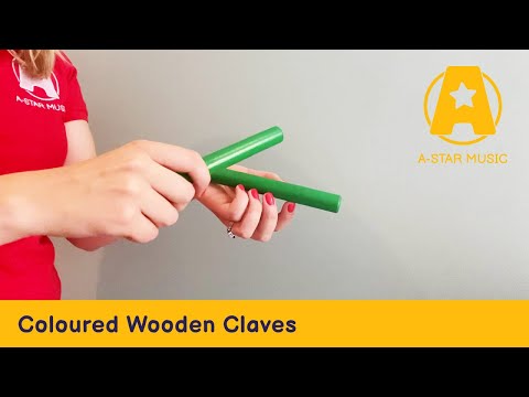 A-Star Coloured Claves - 10 Pairs Claves, Castanets and Woodblocks#Colour_Green