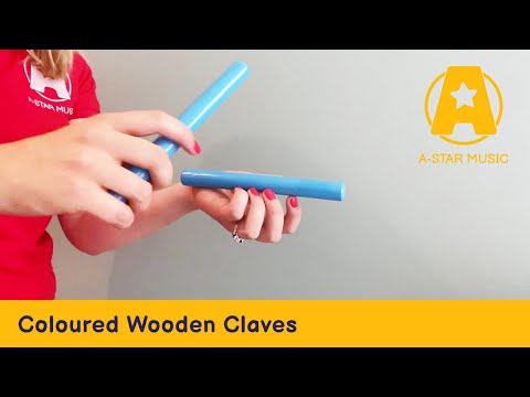 A-Star Coloured Claves - 10 Pairs Claves, Castanets and Woodblocks#Colour_Blue