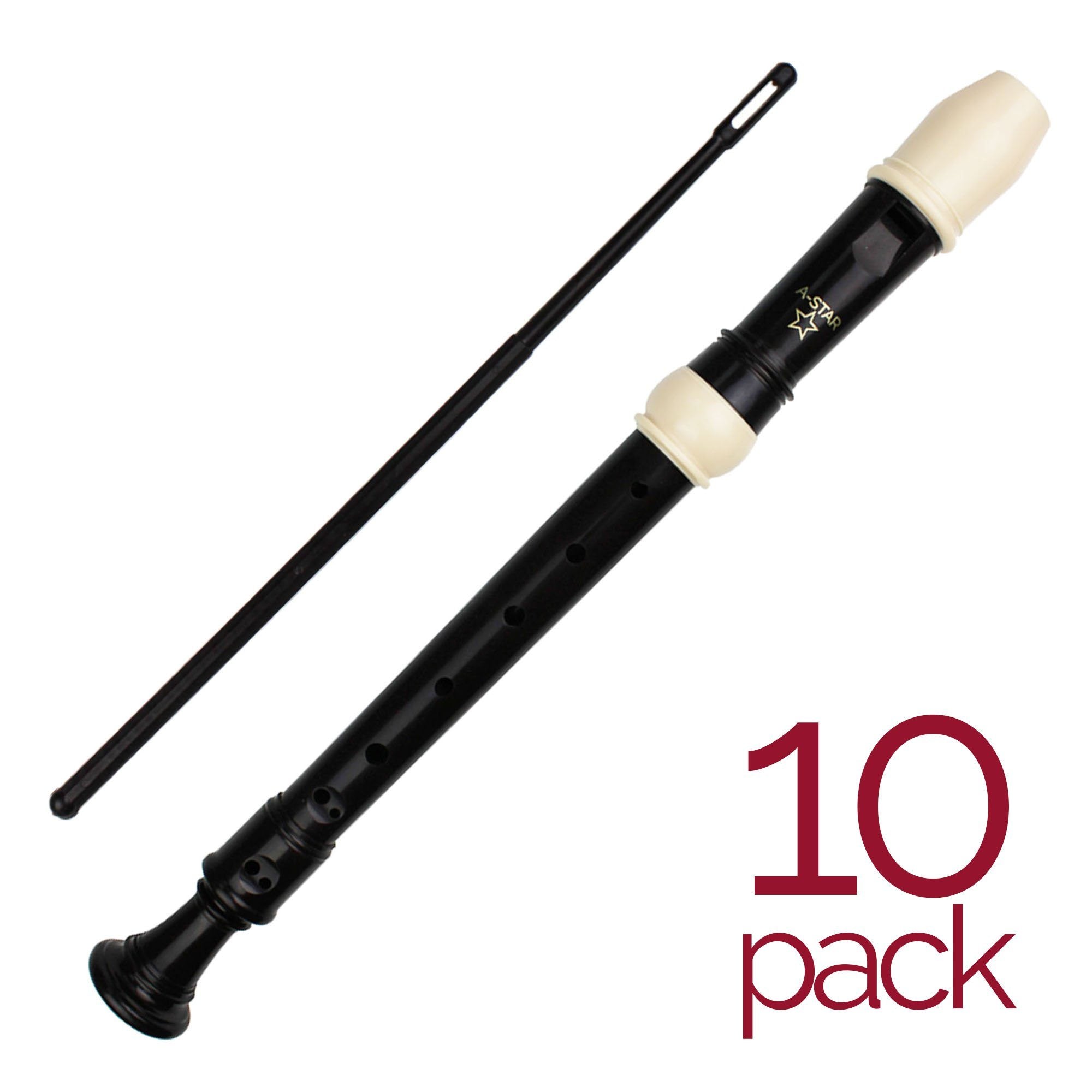 A Star Brown & White Descant Recorder Pack Pack of 10 Recorders#Size_Pack of 10